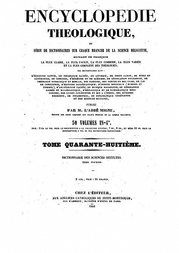 L’Encyclopédie Théologique de l’Abbé Migne. 1ère série (52 Volumes)