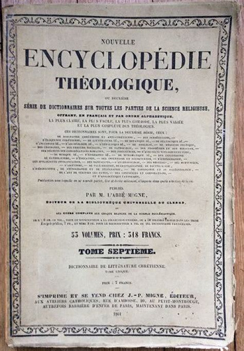 L’Encyclopédie Théologique de l’Abbé Migne. 2ème série (53 Volumes)