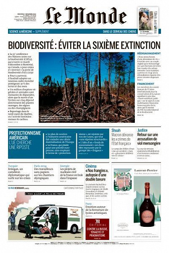 Le Monde du Mercredi 7 Décembre 2022