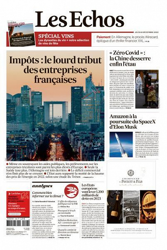Les Echos du Jeudi 8 Décembre 2022