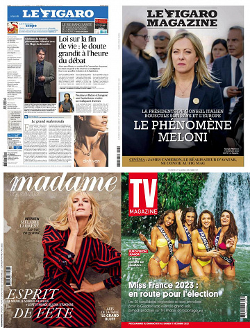 Pack Le Figaro et ses 3 suppléments - Vendredi 9 Décembre 2022