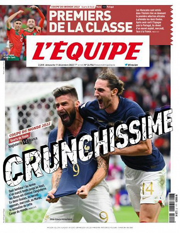 L’equipe du Dimanche 11 Décembre 2022