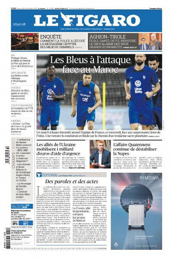 Le Figaro du Mercredi 14 Décembre 2022