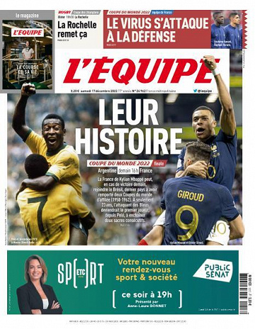 L’equipe du Samedi 17 Décembre 2022