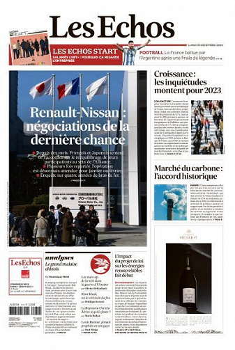 Les Echos du Lundi 19 Décembre 2022