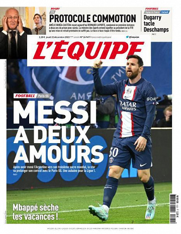 L’equipe du Jeudi 22 Décembre 2022