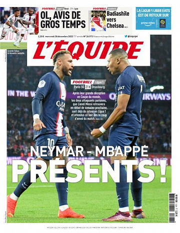 L’equipe du Mercredi 28 Décembre 2022