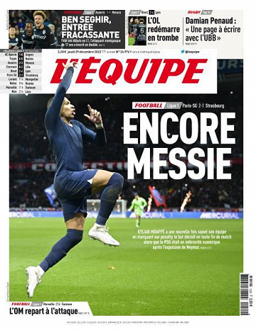 L’equipe du Jeudi 29 Décembre 2022