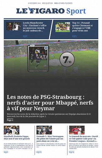 Le Figaro Sport du Jeudi 29 Décembre 2022