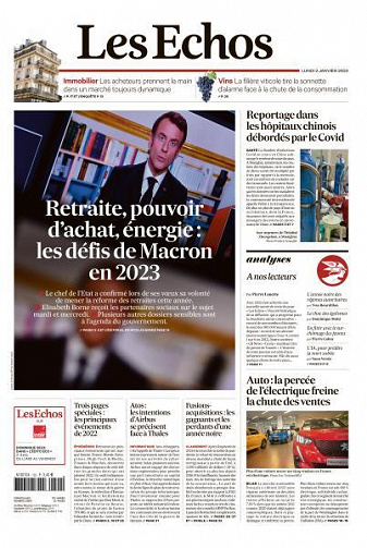 Les Echos du Lundi 2 Janvier 2023
