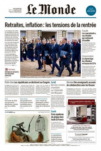 Le Monde du Jeudi 5 Janvier 2023