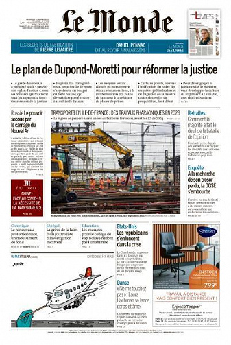 Le Monde du Vendredi 6 Janvier 2023