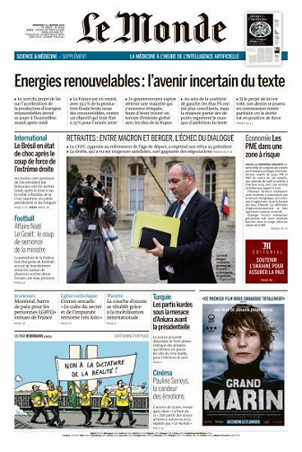 Le Monde du Mercredi 11 Janvier 2023