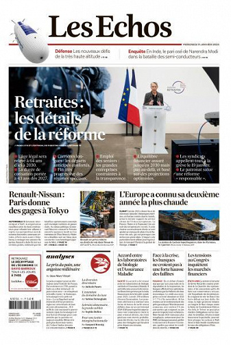 Les Echos du Mercredi 11 Janvier 2023