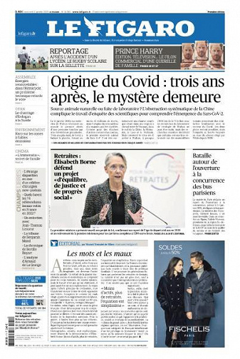 Le Figaro du Mercredi 11 Janvier 2023