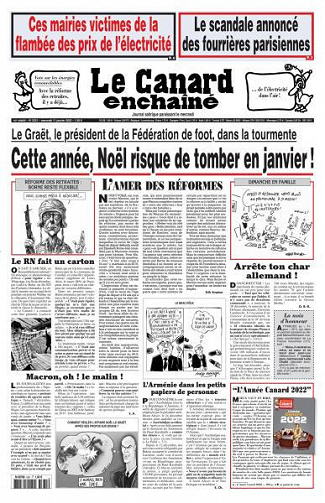Le Canard enchaîné - 11 Janvier 2023