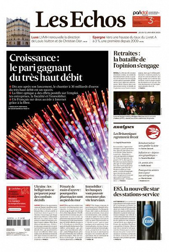 Les Echos du Jeudi 12 Janvier 2023