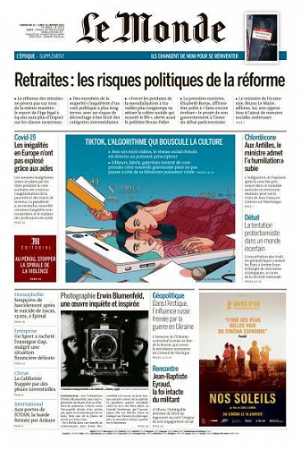 Le Monde du Dimanche 15 et Lundi 16 Janvier 2023