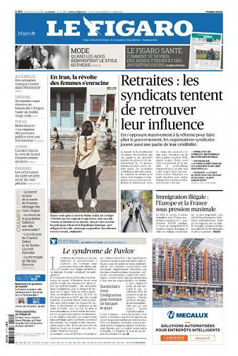 Le Figaro du Lundi 16 Janvier 2023