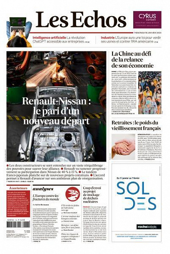 Les Echos du Mercredi 18 Janvier 2023