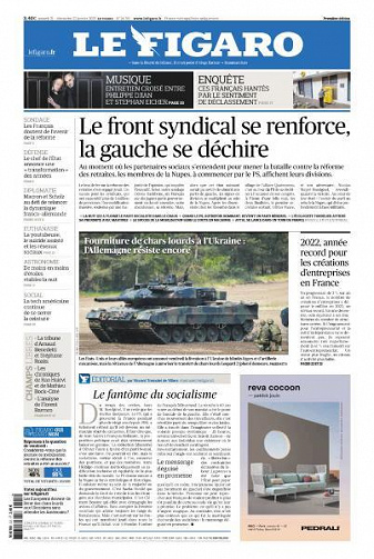 Le Figaro du Samedi 21 et Dimanche 22 Janvier 2023