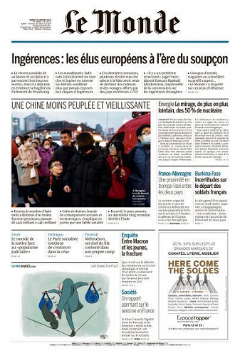 Le Monde du Mardi 24 Janvier 2023