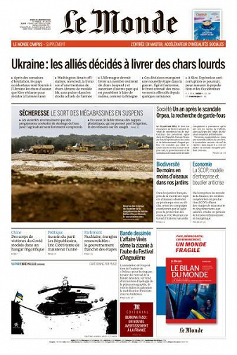 Le Monde du Jeudi 26 Janvier 2023