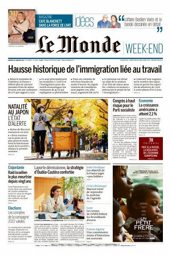 Le Monde du Samedi 28 Janvier 2023