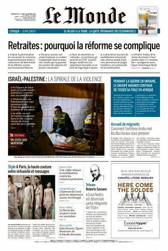 Le Monde du Dimanche 29 et Lundi 30 Janvier 2023