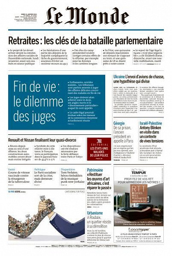 Le Monde du Mardi 31 Janvier 2023