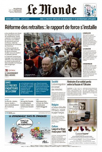 Le Monde du Jeudi 2 Février 2023