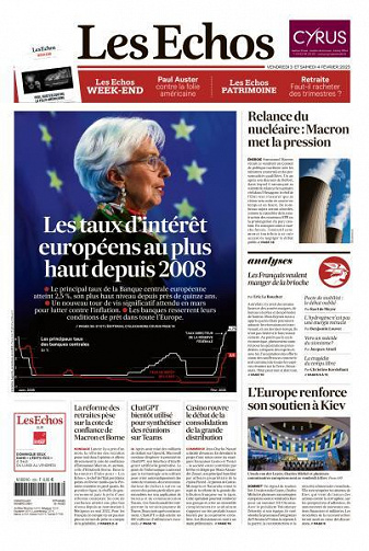 Les Echos du Vendredi 3 et Samedi 4 Février 2023