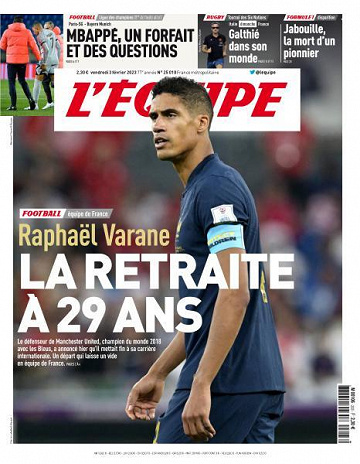 L’equipe du Vendredi 3 Février 2023