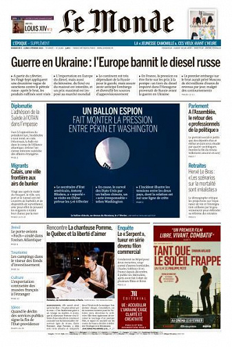 Le Monde du Dimanche 5 et Lundi 6 Février 2023