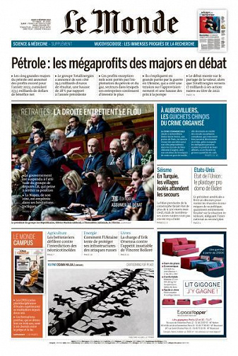 Le Monde du Jeudi 9 Février 2023