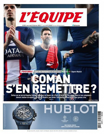 L’equipe du Mercredi 15 Février 2023