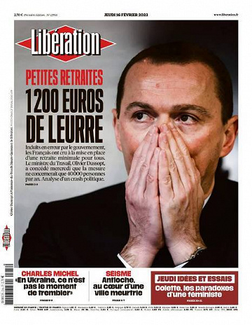 Libération du Jeudi 16 Février 2023