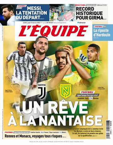 L’equipe du Jeudi 16 Février 2023