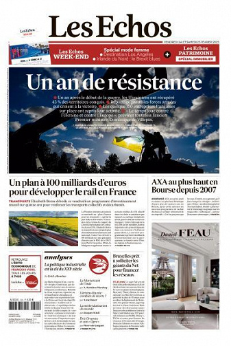 Les Echos du Vendredi 24 et Samedi 25 Février 2023
