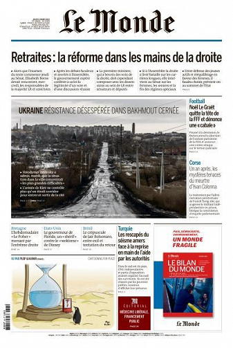 Le Monde du Jeudi 2 Mars 2023