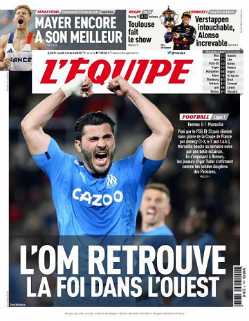 L’equipe du Lundi 6 Mars 2023