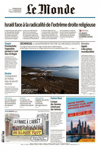 Le Monde du Mercredi 8 Mars 2023