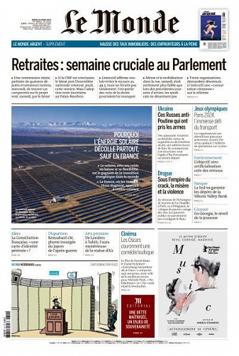 Le Monde du Mardi 14 Mars 2023