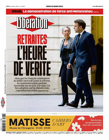 Libération du Jeudi 16 Mars 2023