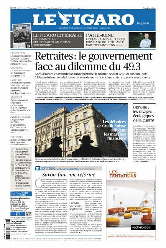 Le Figaro du Jeudi 16 Mars 2023