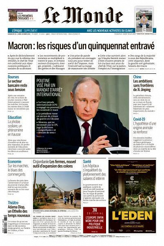 Le Monde du Dimanche 19 et Lundi 20 Mars 2023