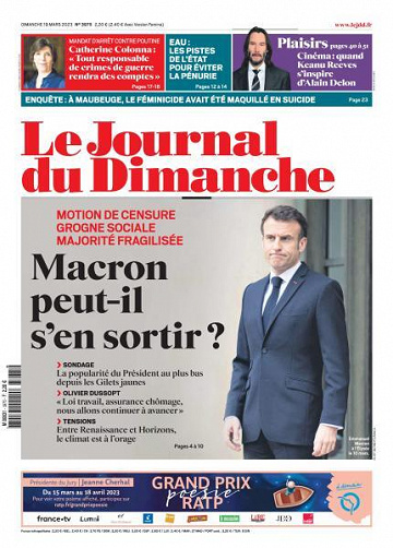 Le Journal du Dimanche - 19 Mars 2023