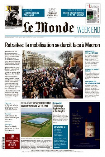 Le Monde du Samedi 25 Mars 2023