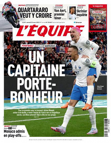L’equipe du Samedi 25 Mars 2023