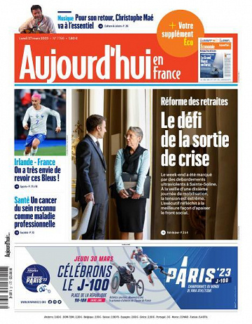 Aujourd’hui en France - 27 Mars 2023